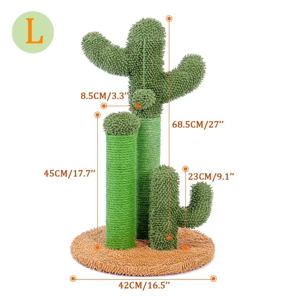 Cat Tree Toy with Ball Scratching Post Mushroom and Cactus Style