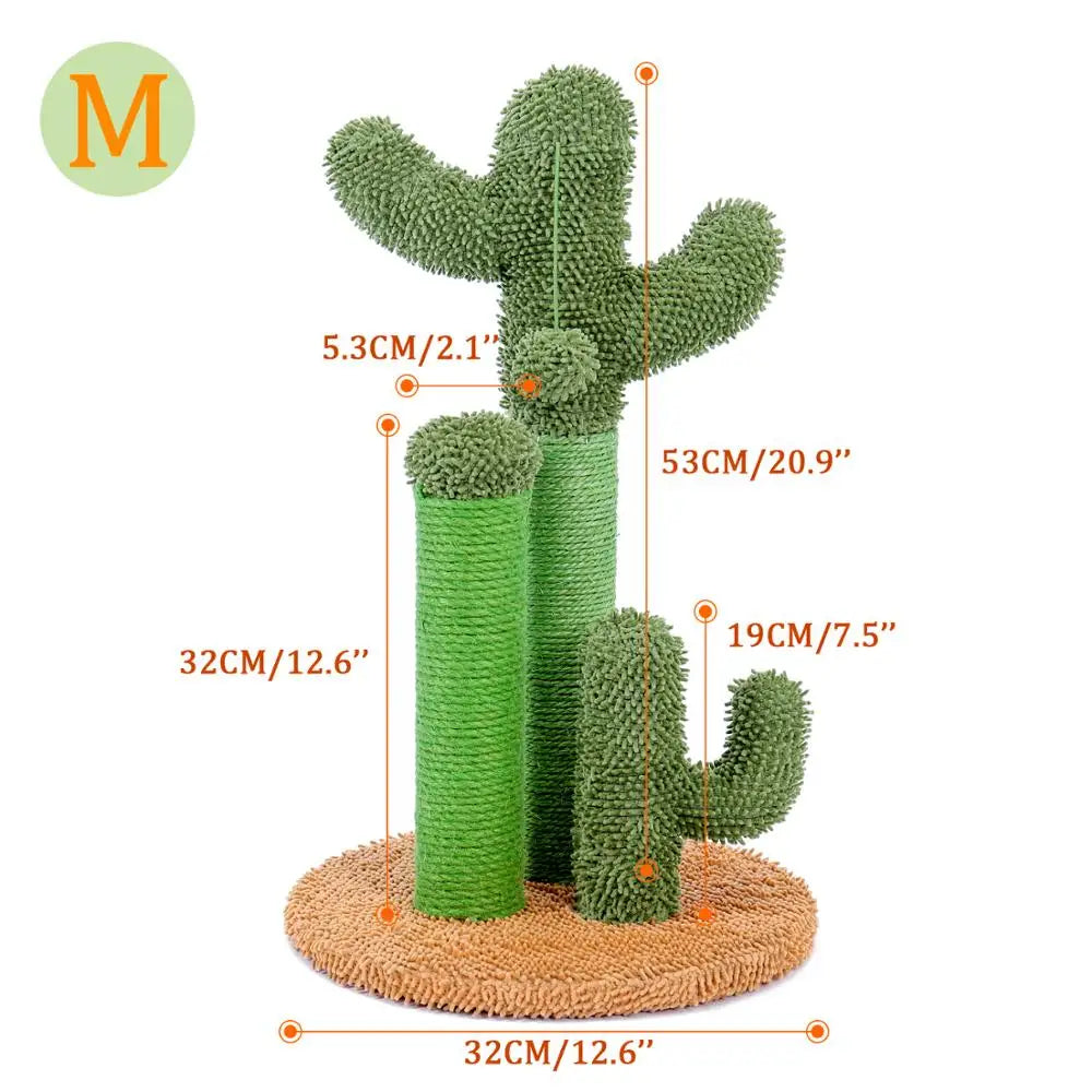 Cat Tree Toy with Ball Scratching Post Mushroom and Cactus Style