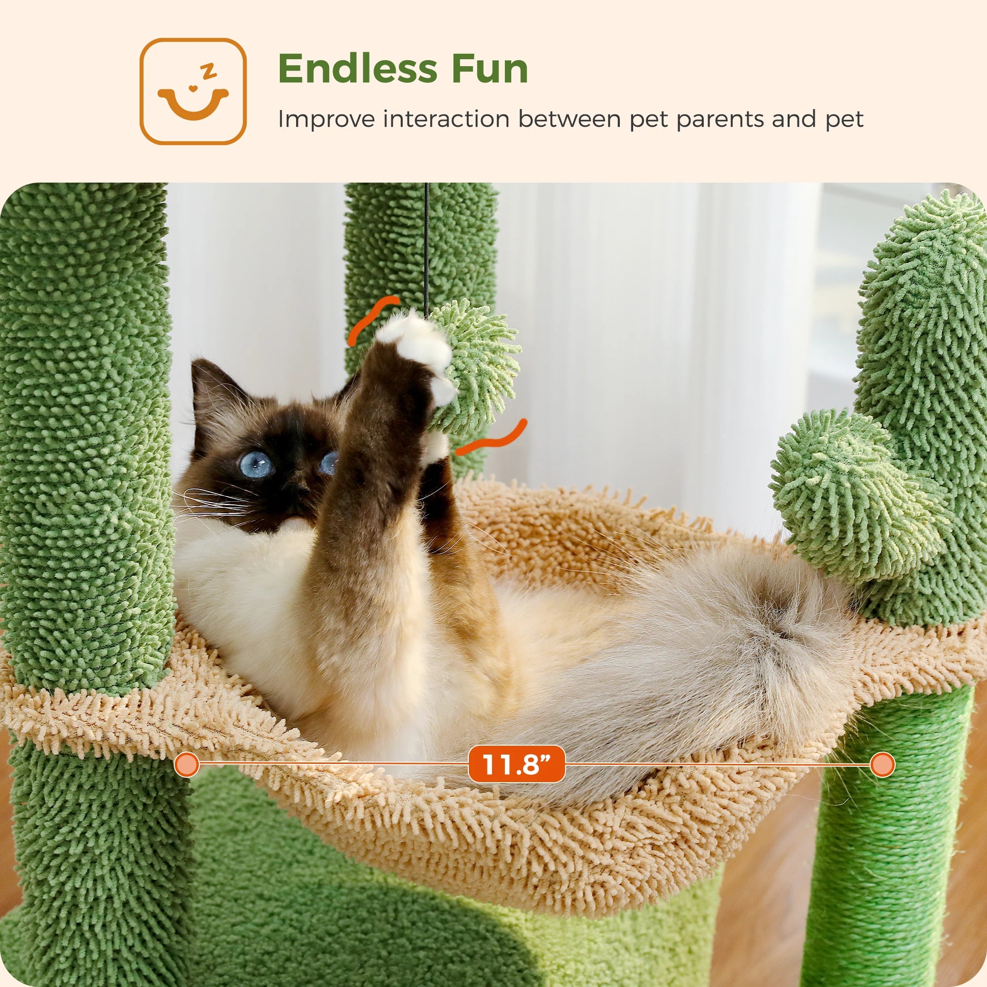 Cactus Cat Tree with Large Cat Condo