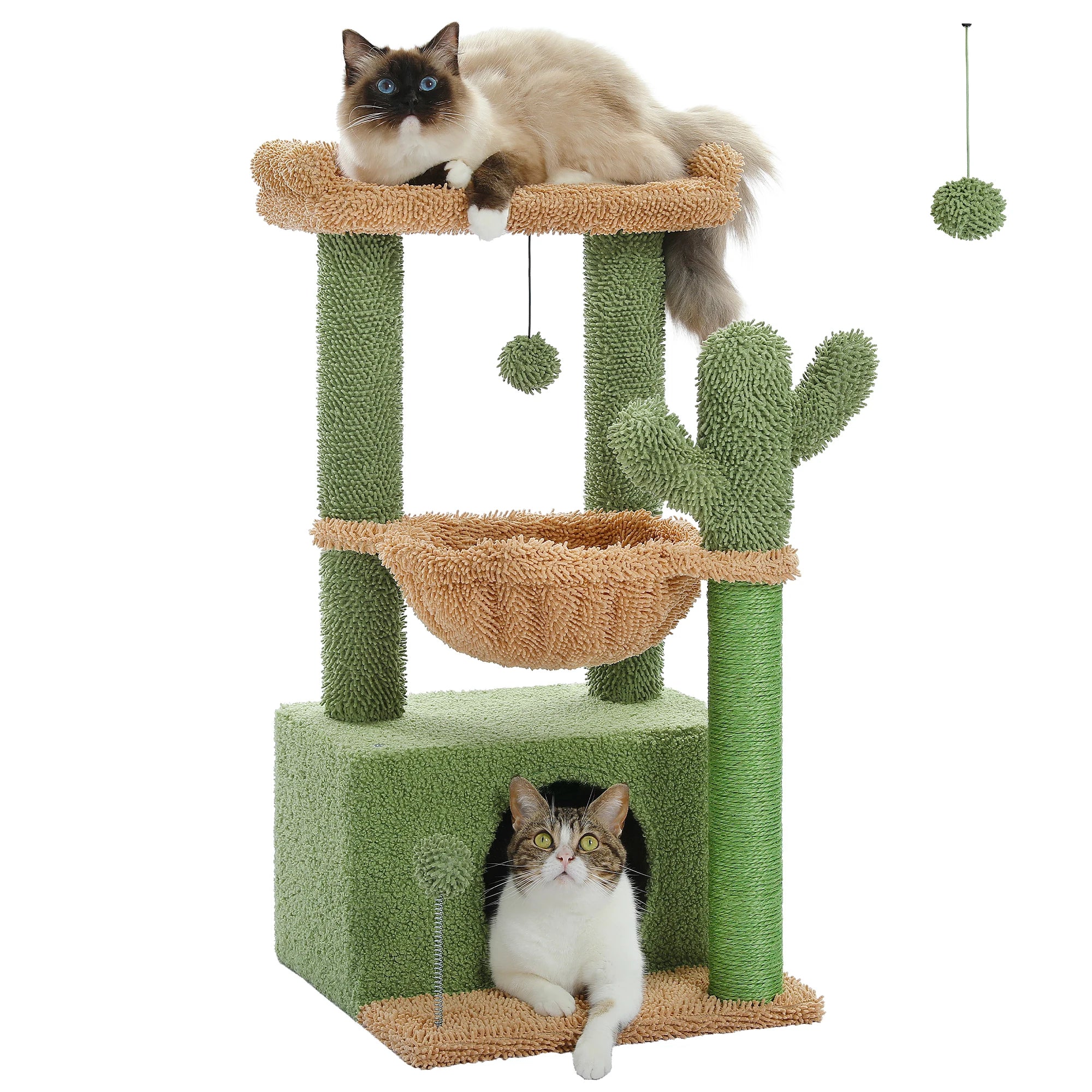 Cactus Cat Tree with Large Cat Condo