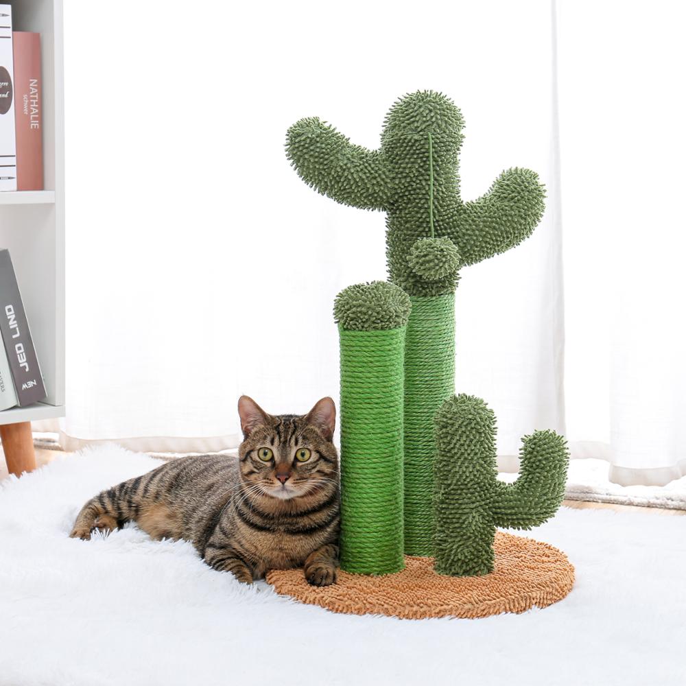 2 Size Cactus Style Cat Tree House Climbing Stratching Post