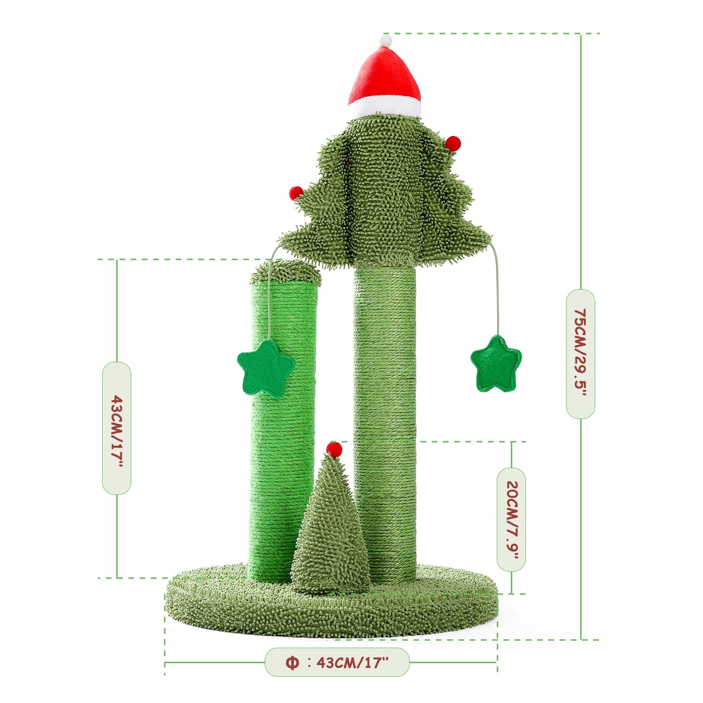 2 Size Cactus Style Cat Tree House Climbing Stratching Post