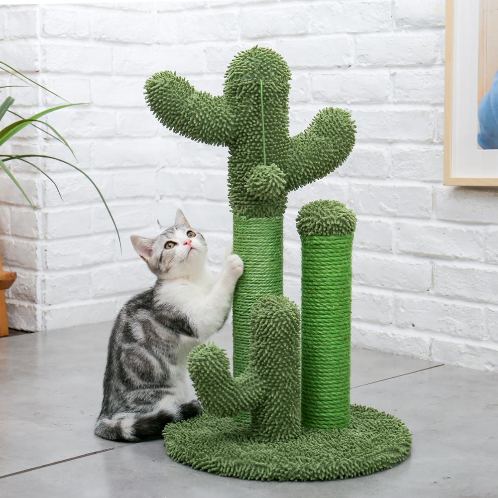 2 Size Cactus Style Cat Tree House Climbing Stratching Post