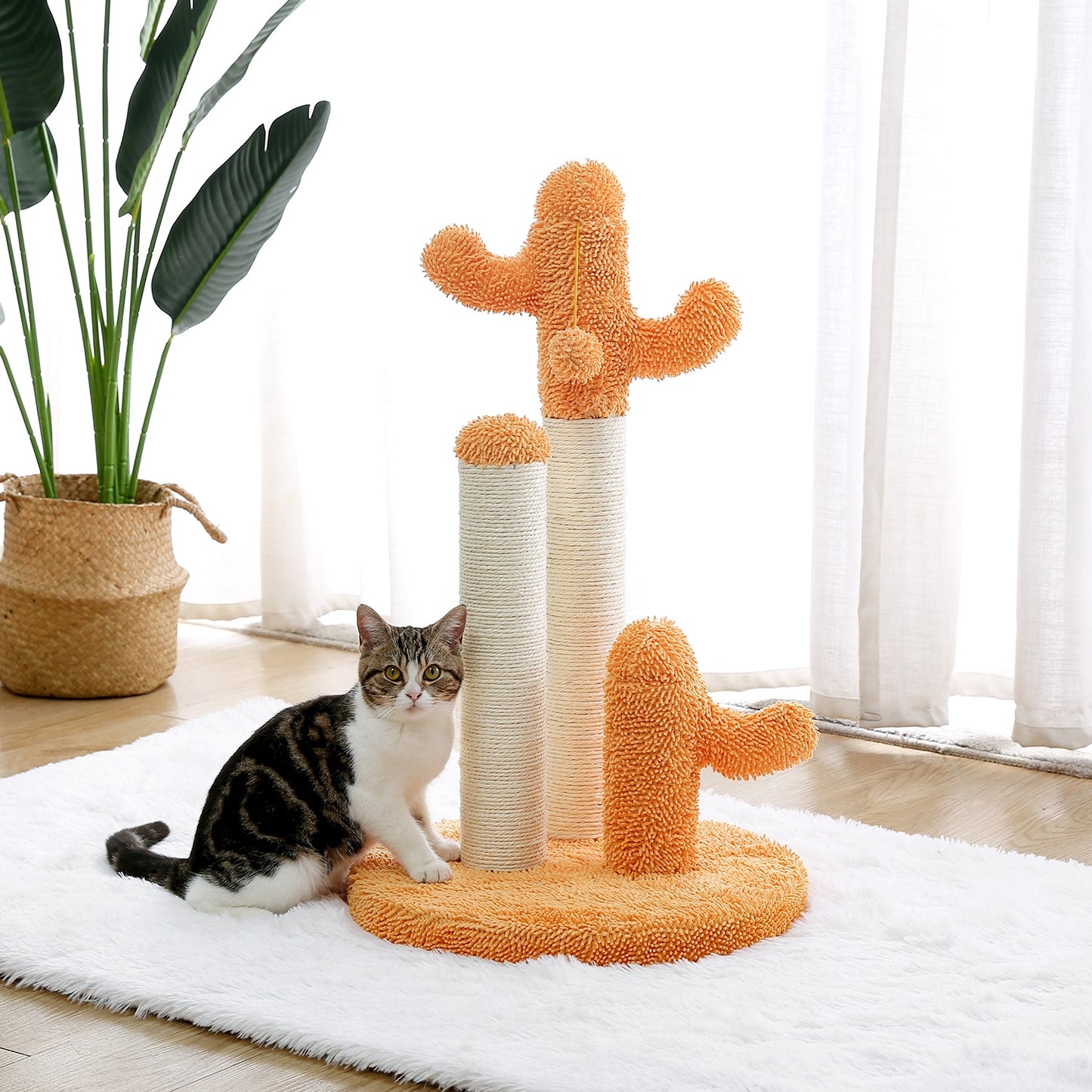 2 Size Cactus Style Cat Tree House Climbing Stratching Post