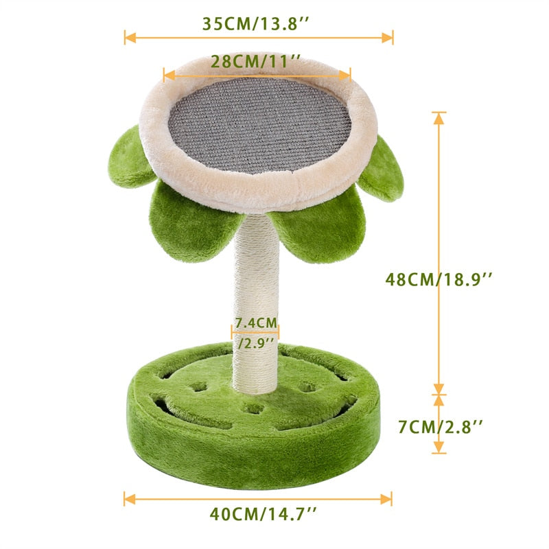 2 Size Cactus Style Cat Tree House Climbing Stratching Post