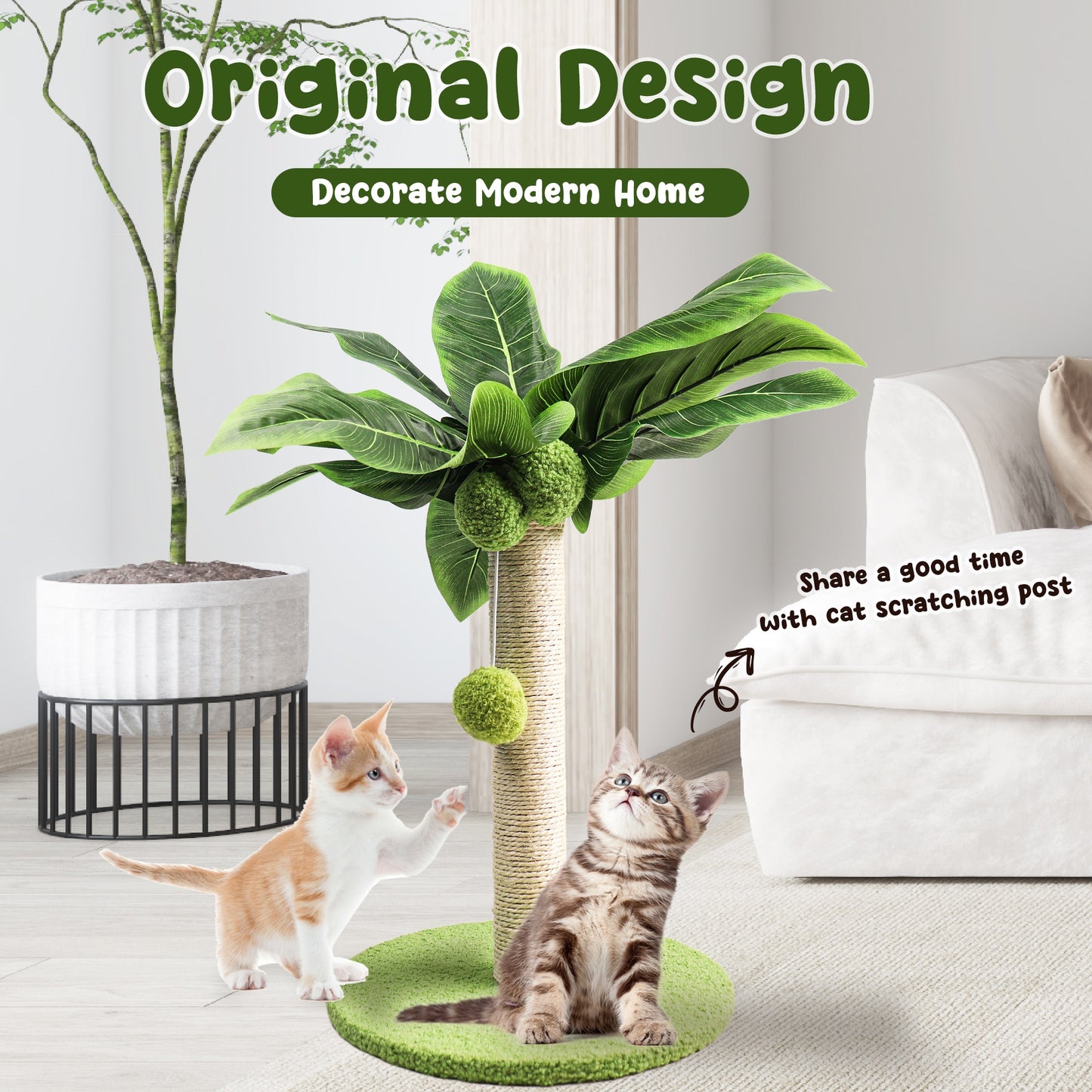 Cat Kitten Scratching Post with Sisal Rope