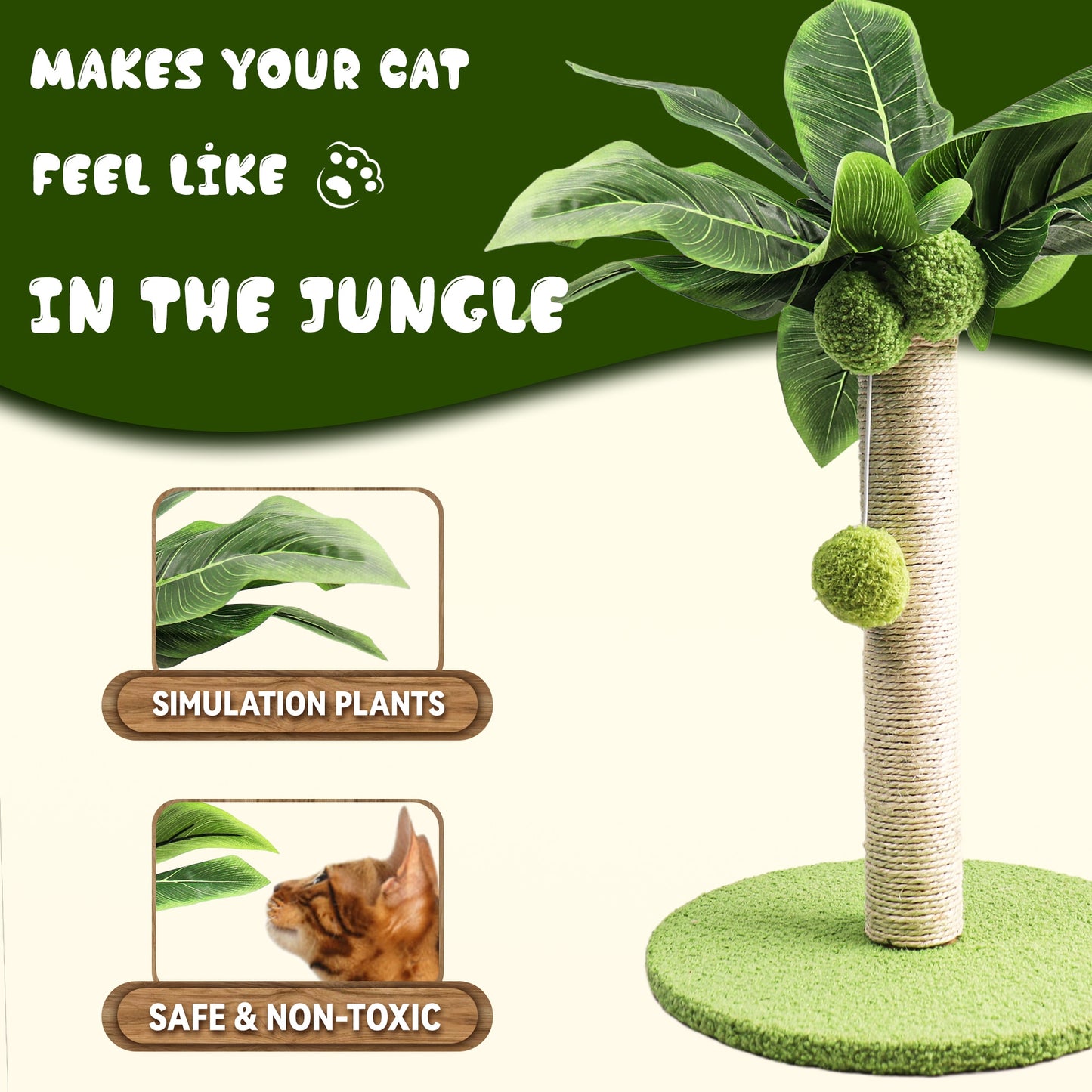 Cat Kitten Scratching Post with Sisal Rope